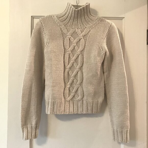 Banana Republic Sweaters - Banana Republic | Aran Wool Cable Knit Fisherman Sweater XS